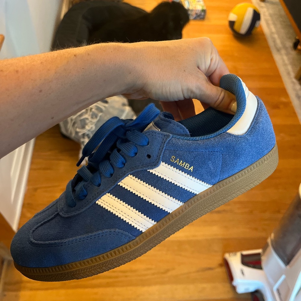 Adidas Samba Blue and White Sneakers